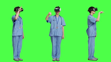 Gesundheitsspezialist-Untersucht-Patientendiagnose-Mithilfe-Eines-VR-Headsets